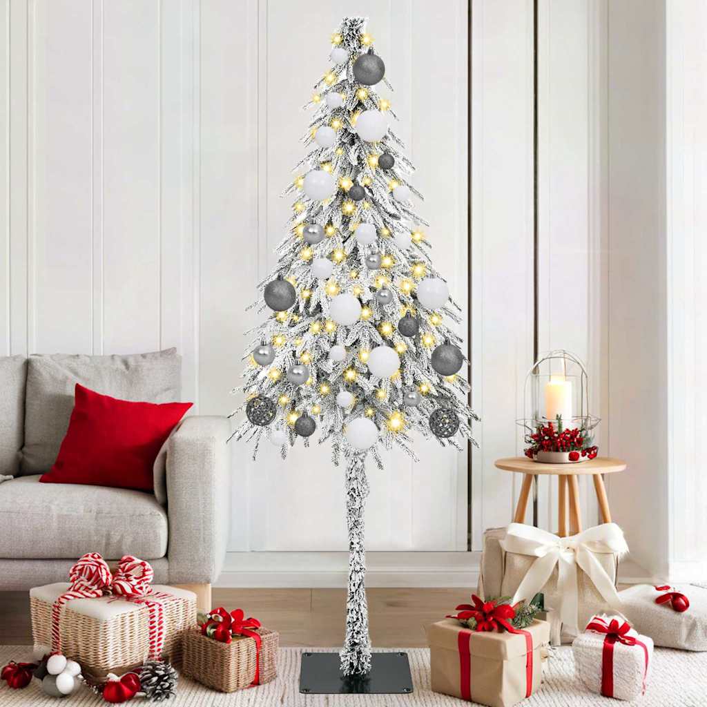 Albero di Natale con 300 LED Bianco 180 cm PE e Acciaio