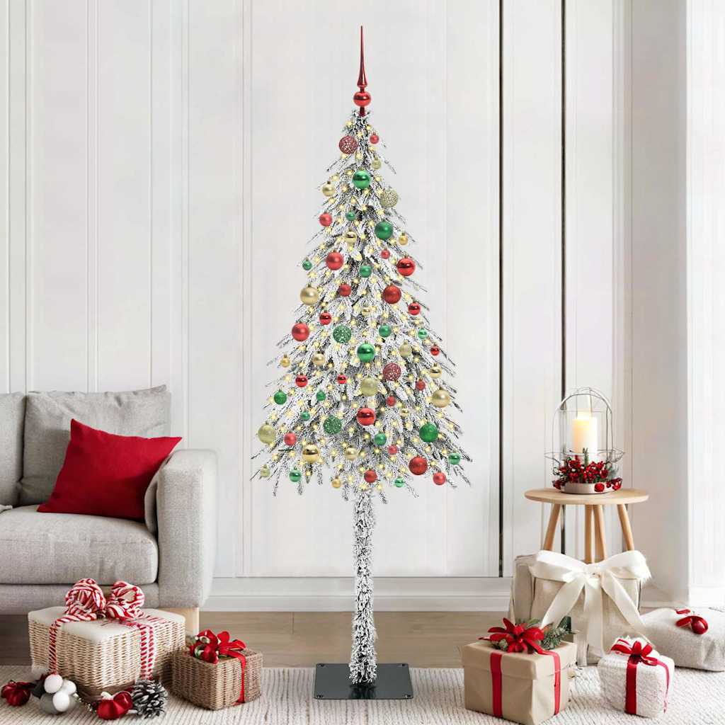 Albero di Natale con 300 LED Bianco 180 cm PE e Acciaio