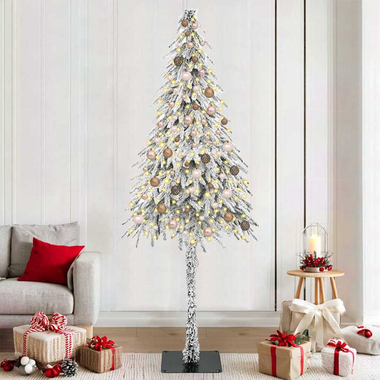 Albero di Natale con 300 LED Bianco 210 cm PE e Acciaio