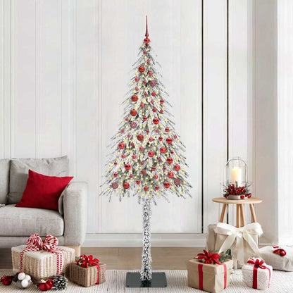 Albero di Natale con 300 LED Bianco 210 cm PE e Acciaio