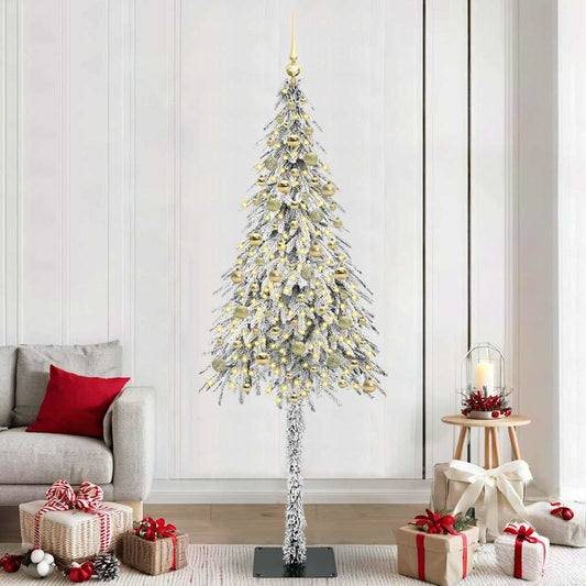Albero di Natale con 300 LED Bianco 210 cm PE e Acciaio