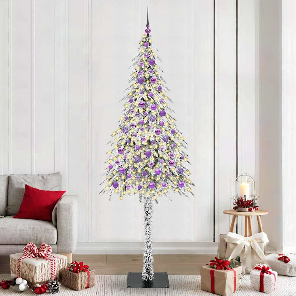 Albero di Natale con 300 LED Bianco 210 cm PE e Acciaio