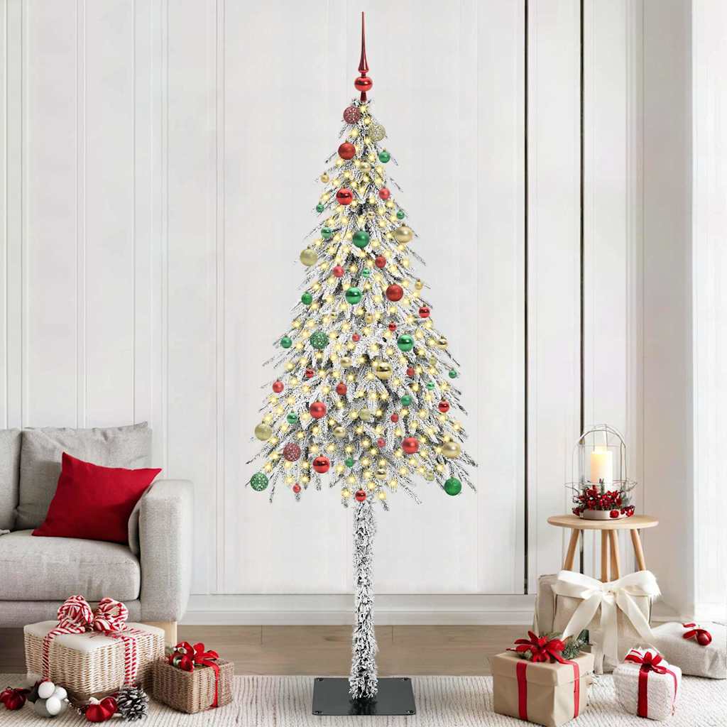 Albero di Natale con 300 LED Bianco 210 cm PE e Acciaio