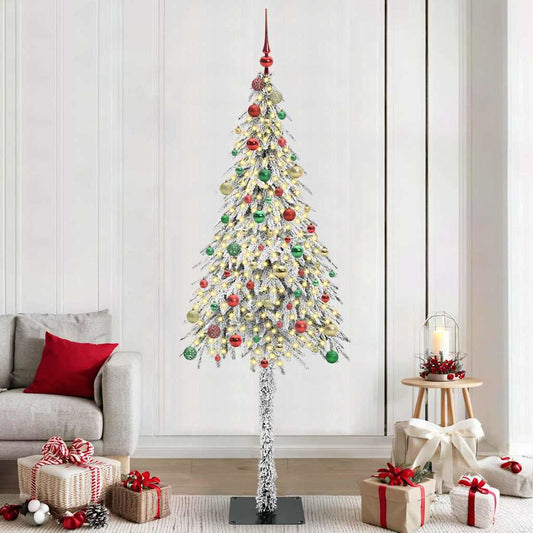 Albero di Natale con 300 LED Bianco 210 cm PE e Acciaio