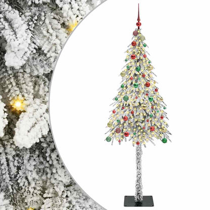 Albero di Natale con 300 LED Bianco 210 cm PE e Acciaio
