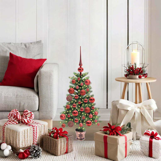 Albero di Natale con 150 LED con supporto Verde 65 cm PE