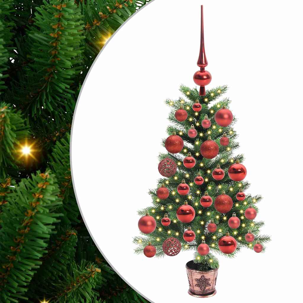 Albero di Natale con 150 LED con supporto Verde 65 cm PE