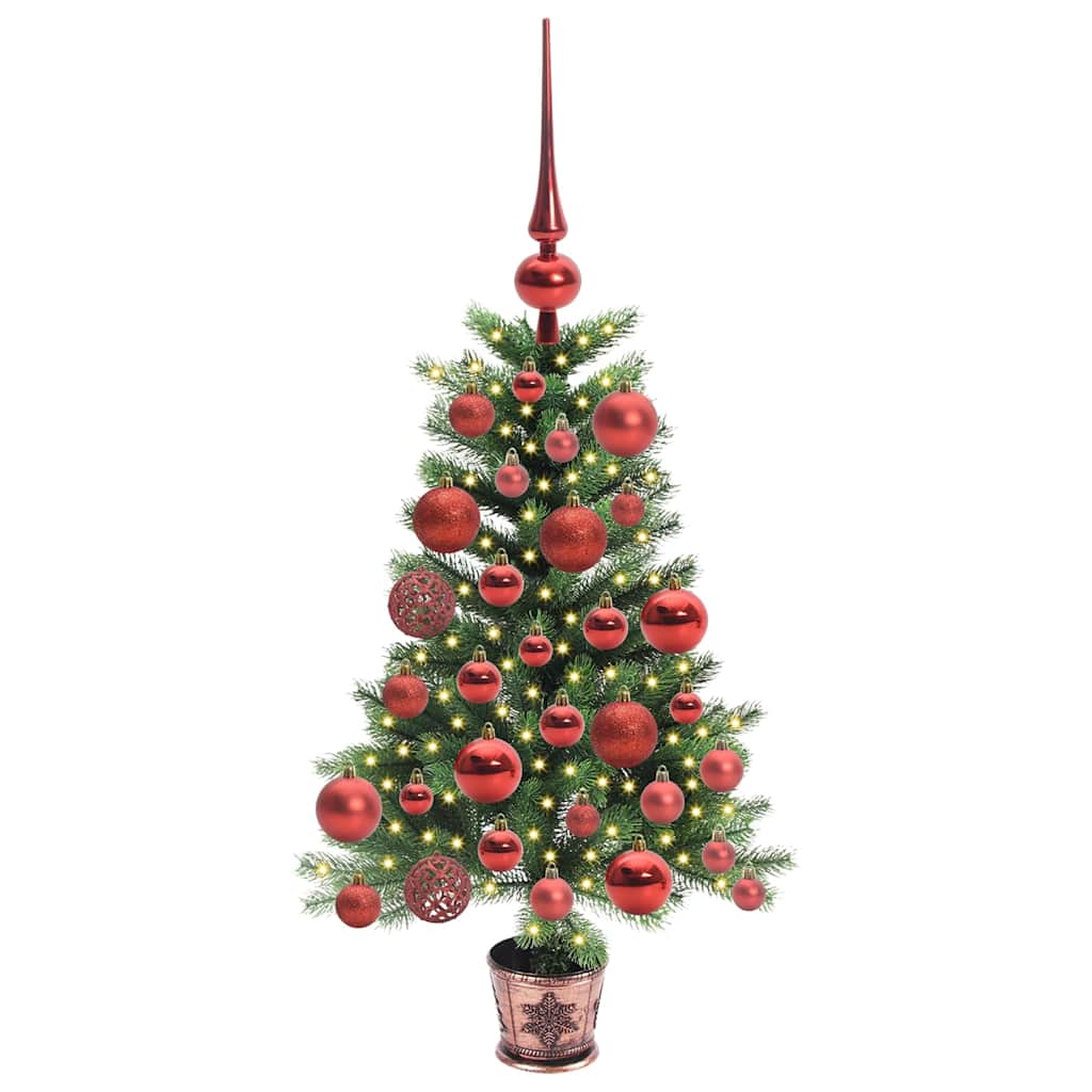 Albero di Natale con 150 LED con supporto Verde 65 cm PE