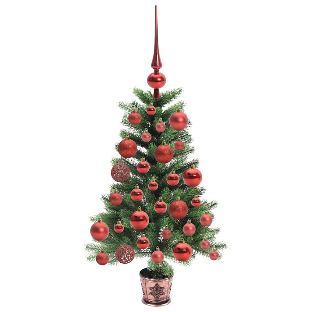Albero di Natale con 150 LED con supporto Verde 65 cm PE