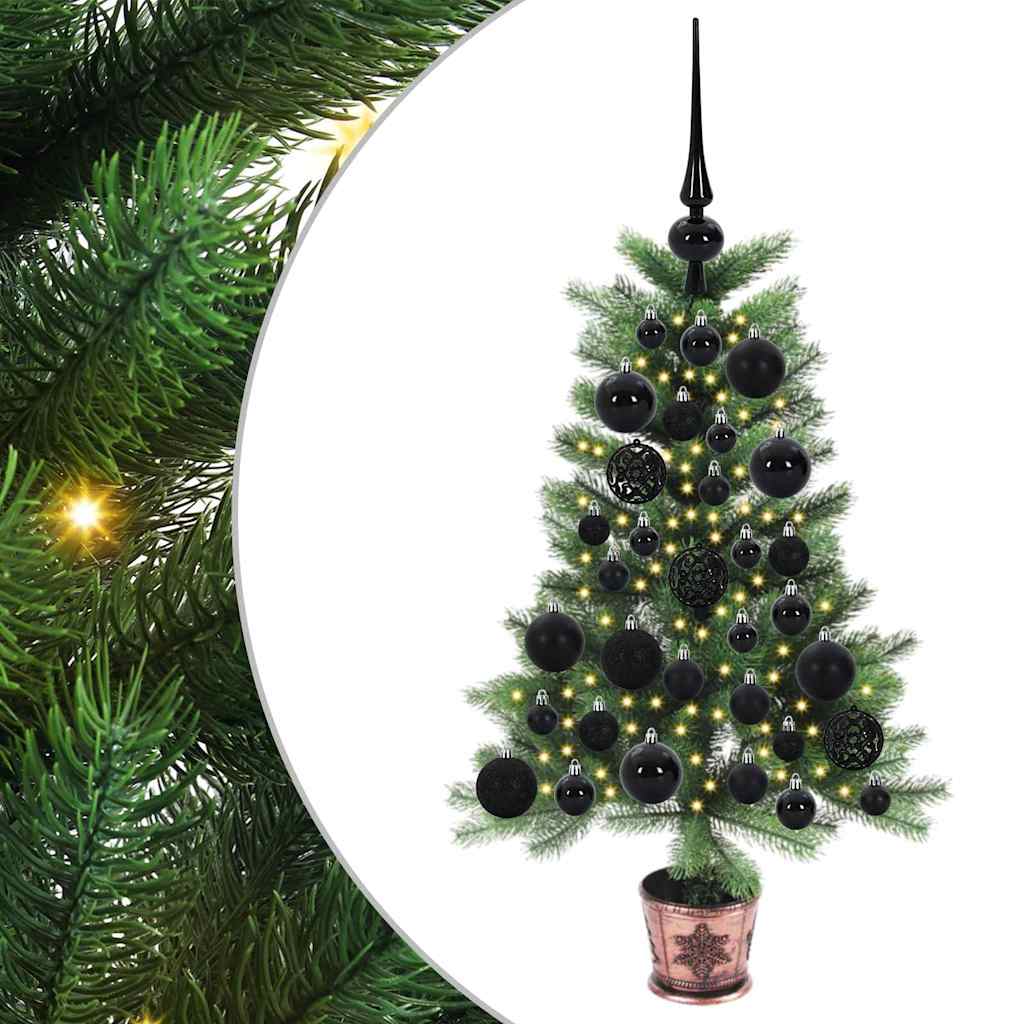 Albero di Natale con 150 LED con supporto Verde 65 cm PE