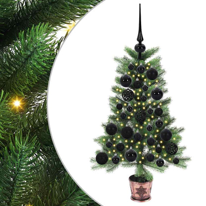 Albero di Natale con 150 LED con supporto Verde 65 cm PE