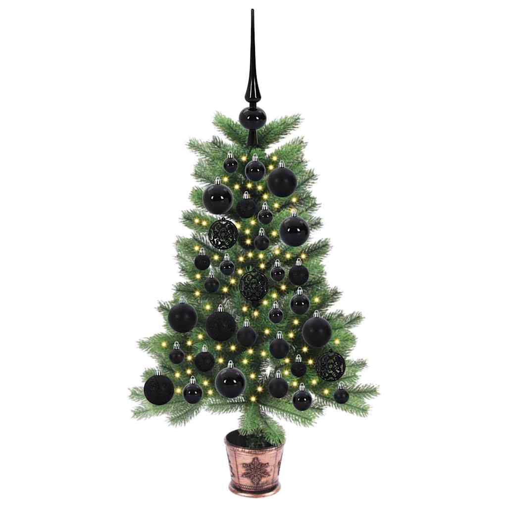Albero di Natale con 150 LED con supporto Verde 65 cm PE