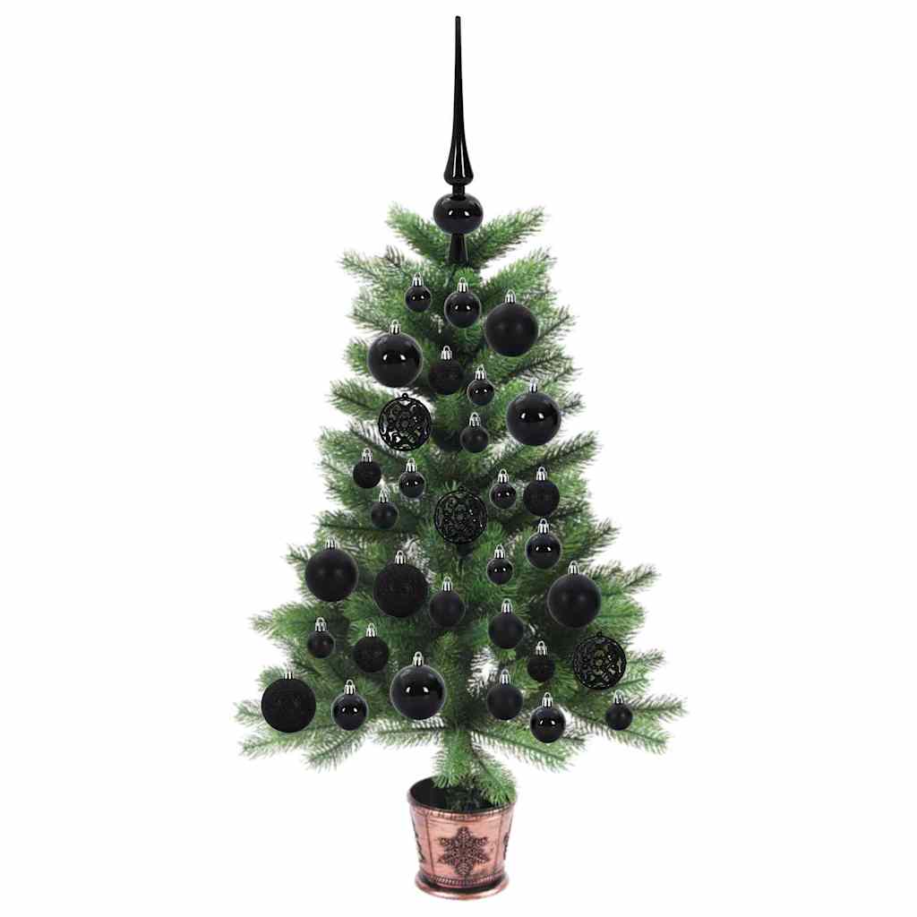 Albero di Natale con 150 LED con supporto Verde 65 cm PE