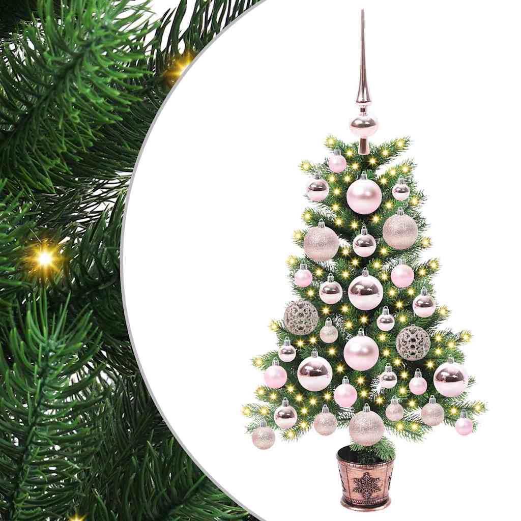 Albero di Natale con 150 LED con supporto Verde 65 cm PE