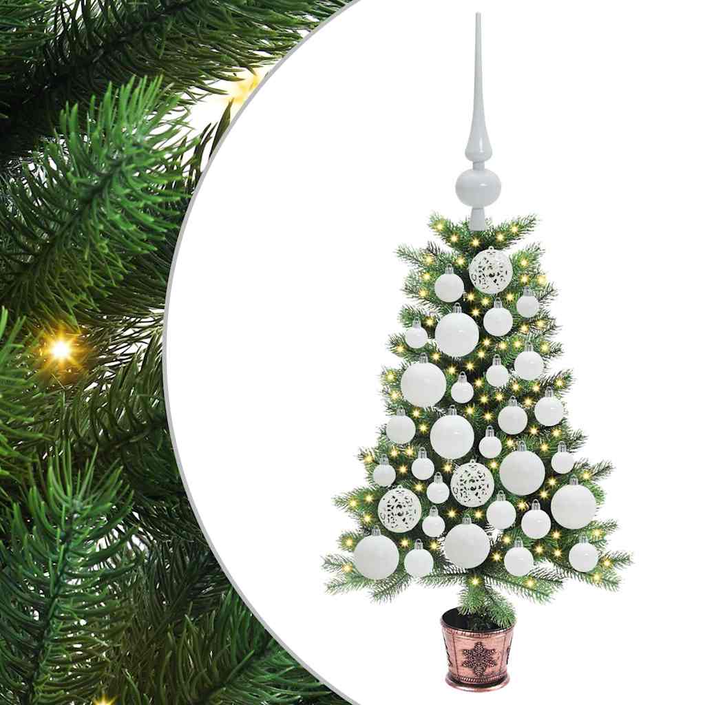 Albero di Natale con 150 LED con supporto Verde 65 cm PE