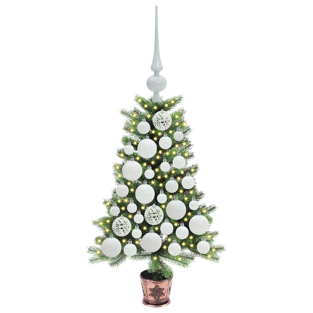 Albero di Natale con 150 LED con supporto Verde 65 cm PE