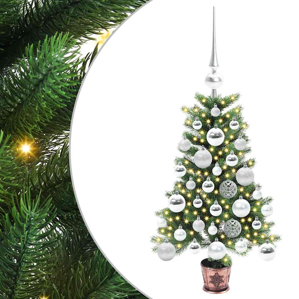 Albero di Natale con 150 LED con supporto Verde 65 cm PE