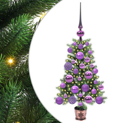 Albero di Natale con 150 LED con supporto Verde 65 cm PE