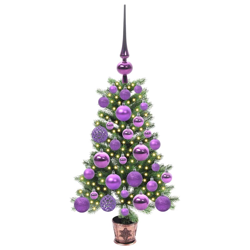 Albero di Natale con 150 LED con supporto Verde 65 cm PE