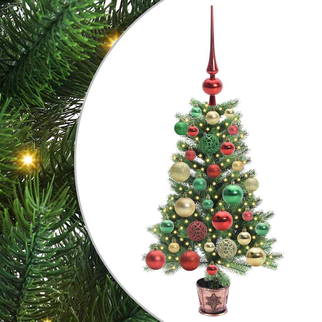 Albero di Natale con 150 LED con supporto Verde 65 cm PE