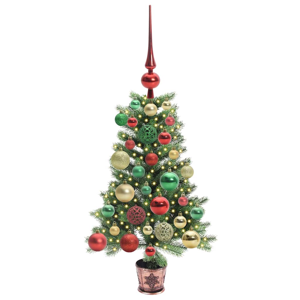 Albero di Natale con 150 LED con supporto Verde 65 cm PE