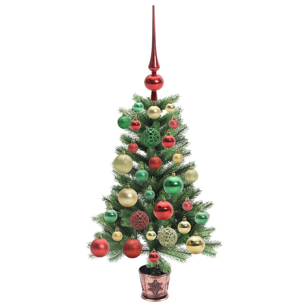 Albero di Natale con 150 LED con supporto Verde 65 cm PE