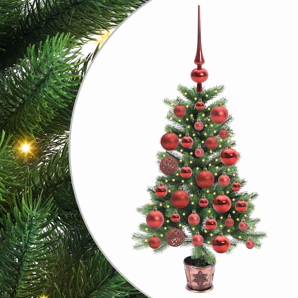 Albero di Natale con 150 LED con supporto Verde 90 cm PE