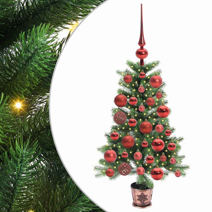 Albero di Natale con 150 LED con supporto Verde 90 cm PE