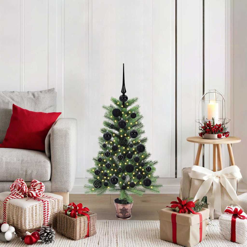 Albero di Natale con 150 LED con supporto Verde 90 cm PE