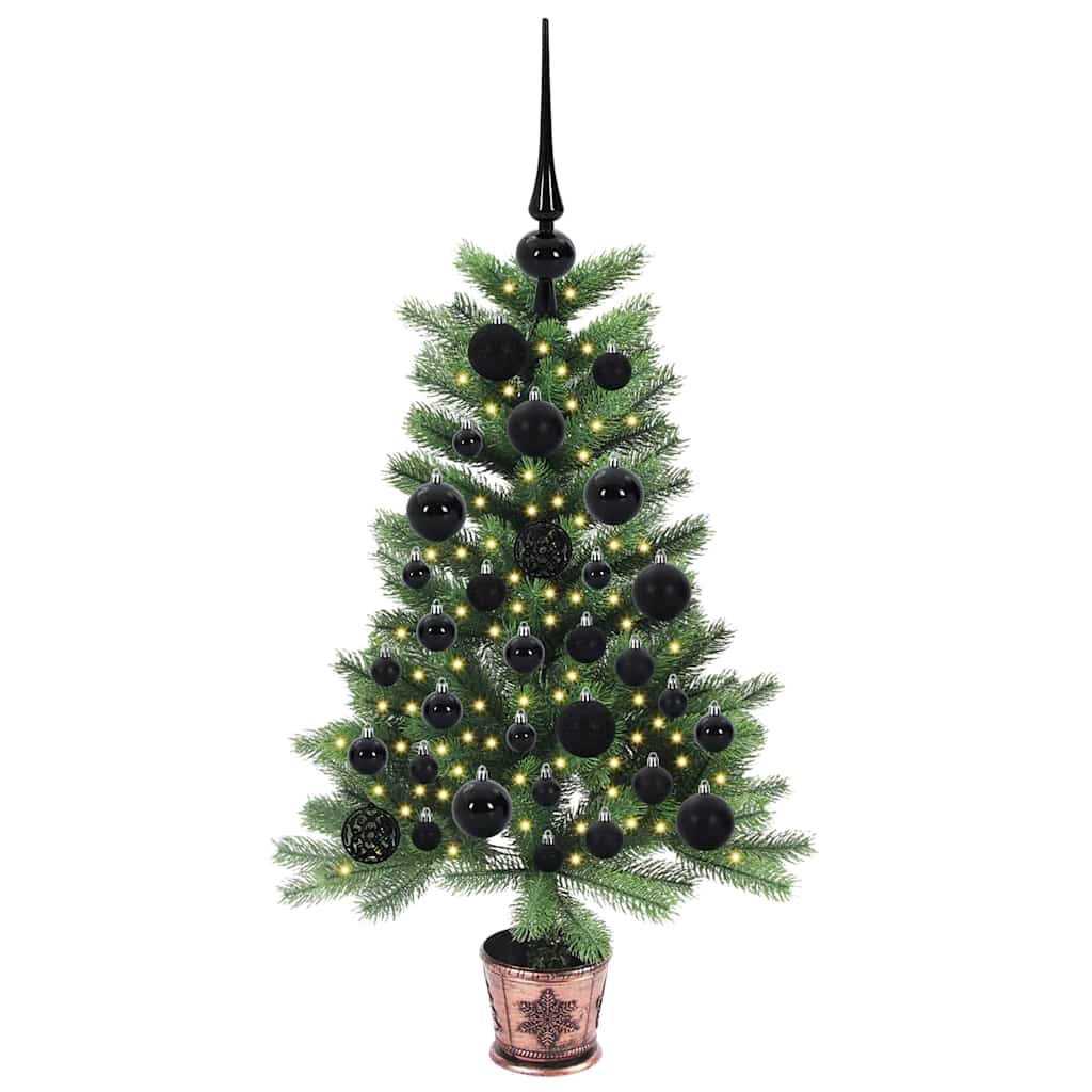 Albero di Natale con 150 LED con supporto Verde 90 cm PE