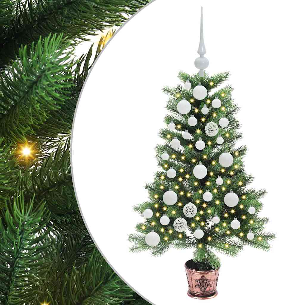 Albero di Natale con 150 LED con supporto Verde 90 cm PE