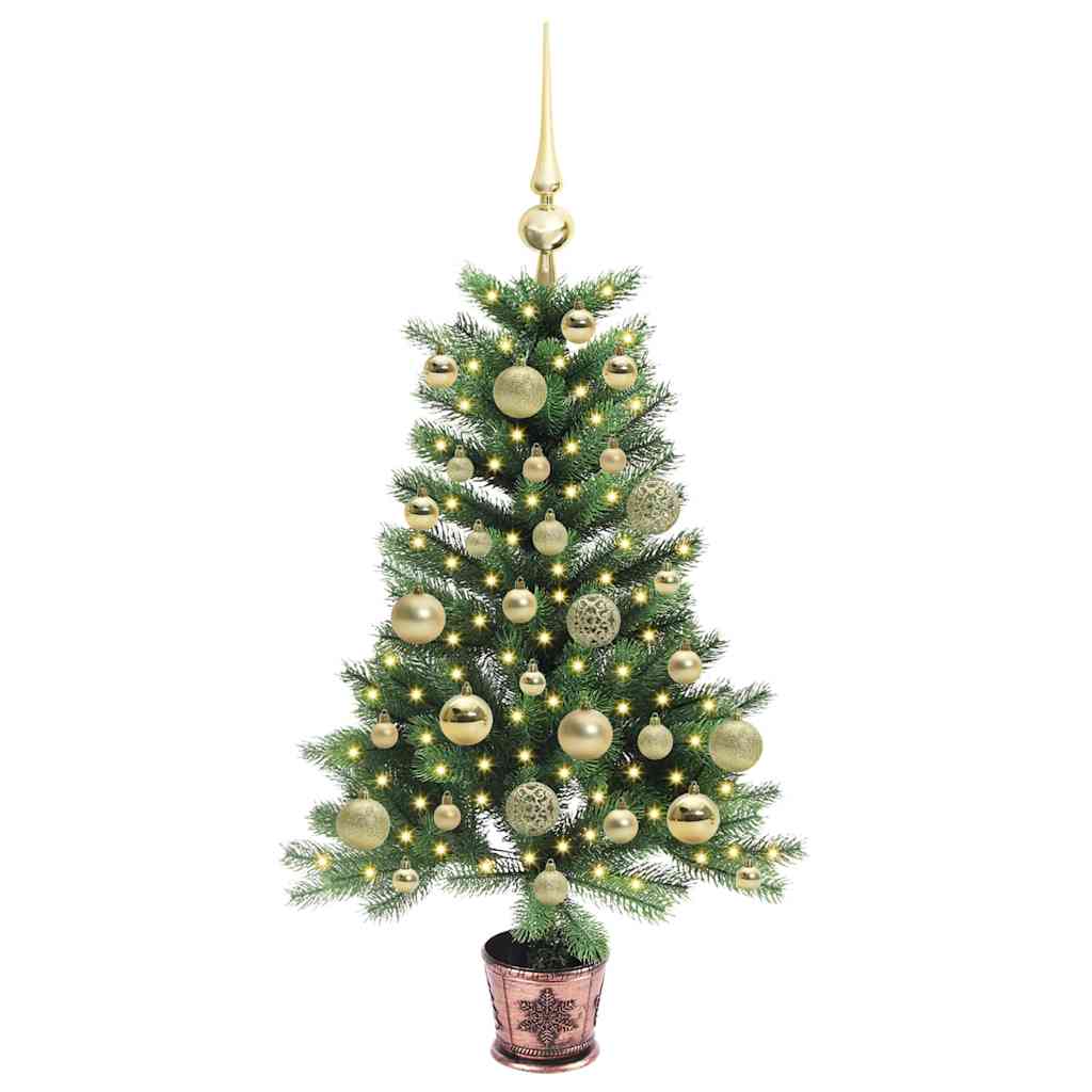Albero di Natale con 150 LED con supporto Verde 90 cm PE
