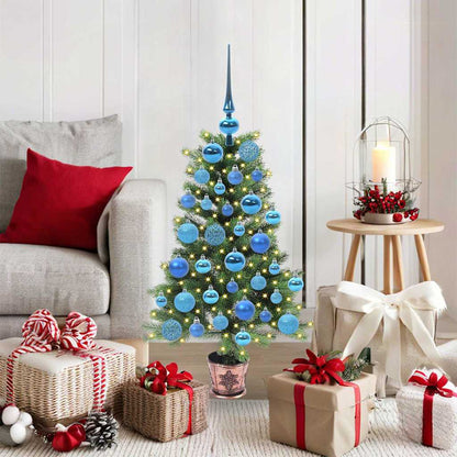 Albero di Natale con 150 LED con supporto Verde 90 cm PE