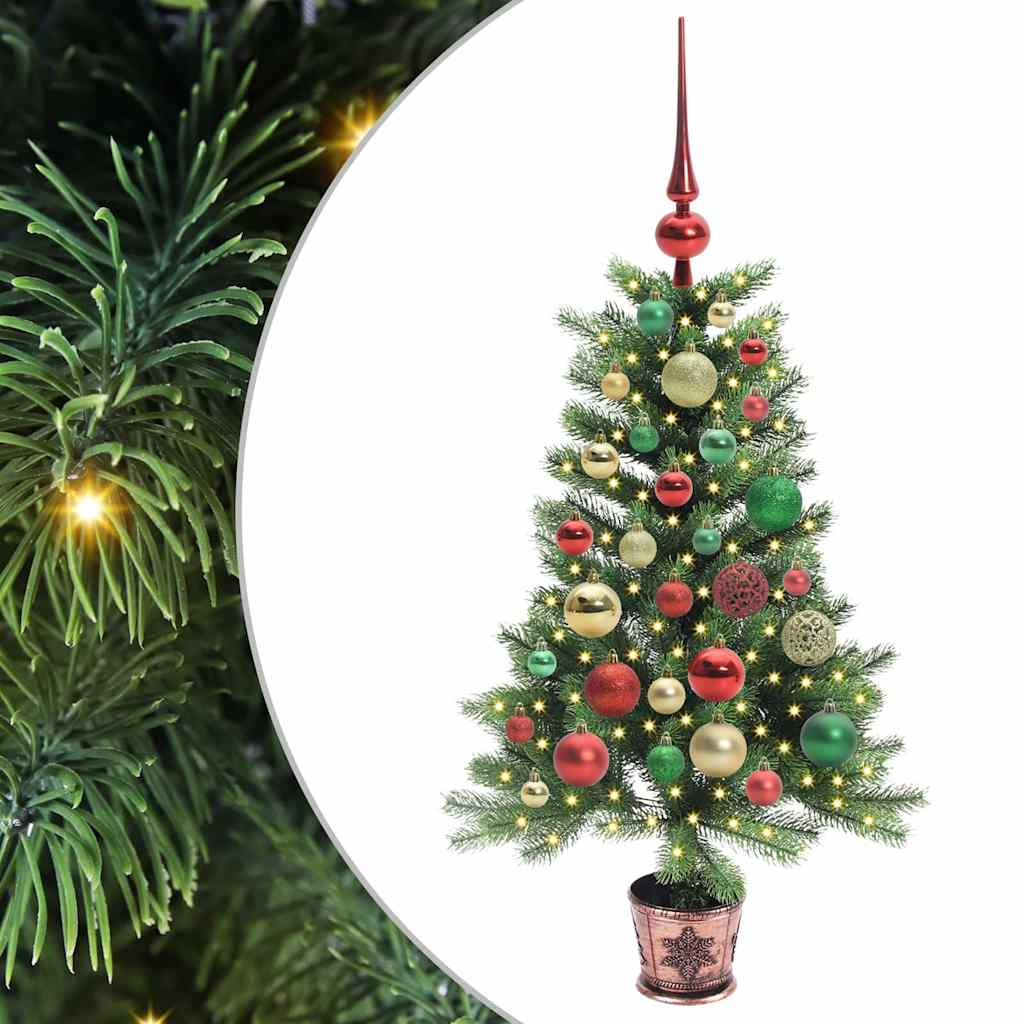Albero di Natale con 150 LED con supporto Verde 90 cm PE