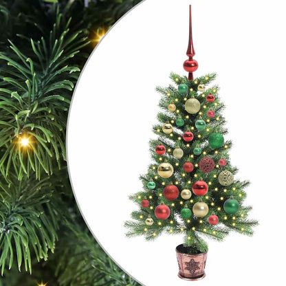 Albero di Natale con 150 LED con supporto Verde 90 cm PE