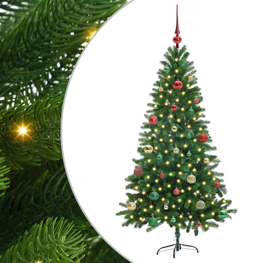 Albero di Natale con 150 LED con supporto Verde 150 cm PE