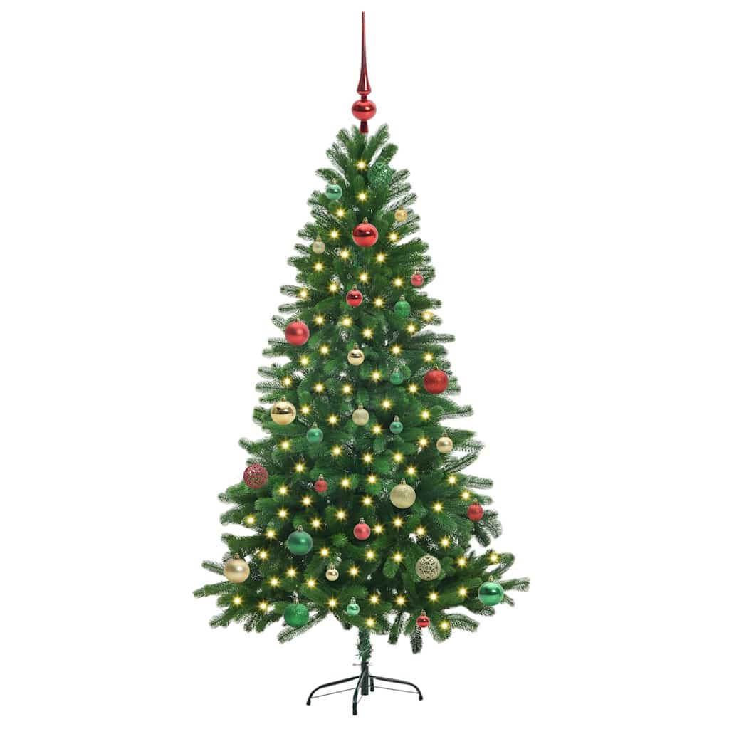 Albero di Natale con 150 LED con supporto Verde 150 cm PE
