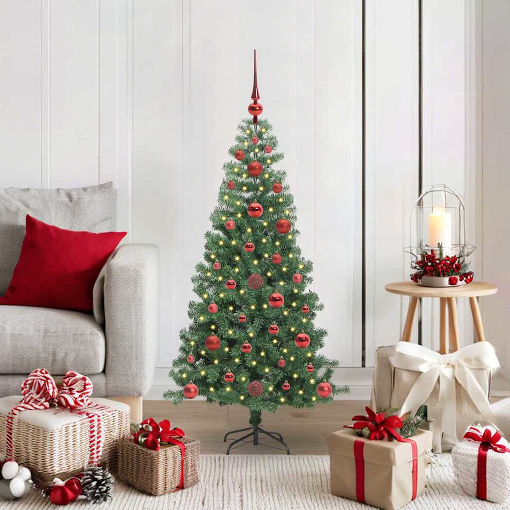 Albero di Natale con 150 LED con supporto Verde 120 cm PVC