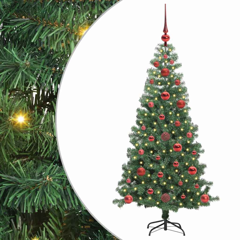 Albero di Natale con 150 LED con supporto Verde 120 cm PVC