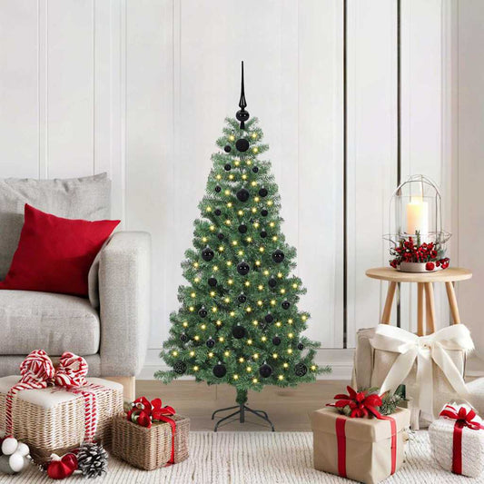 Albero di Natale con 150 LED con supporto Verde 120 cm PVC