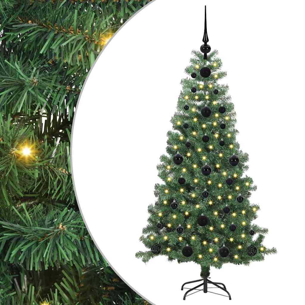 Albero di Natale con 150 LED con supporto Verde 120 cm PVC