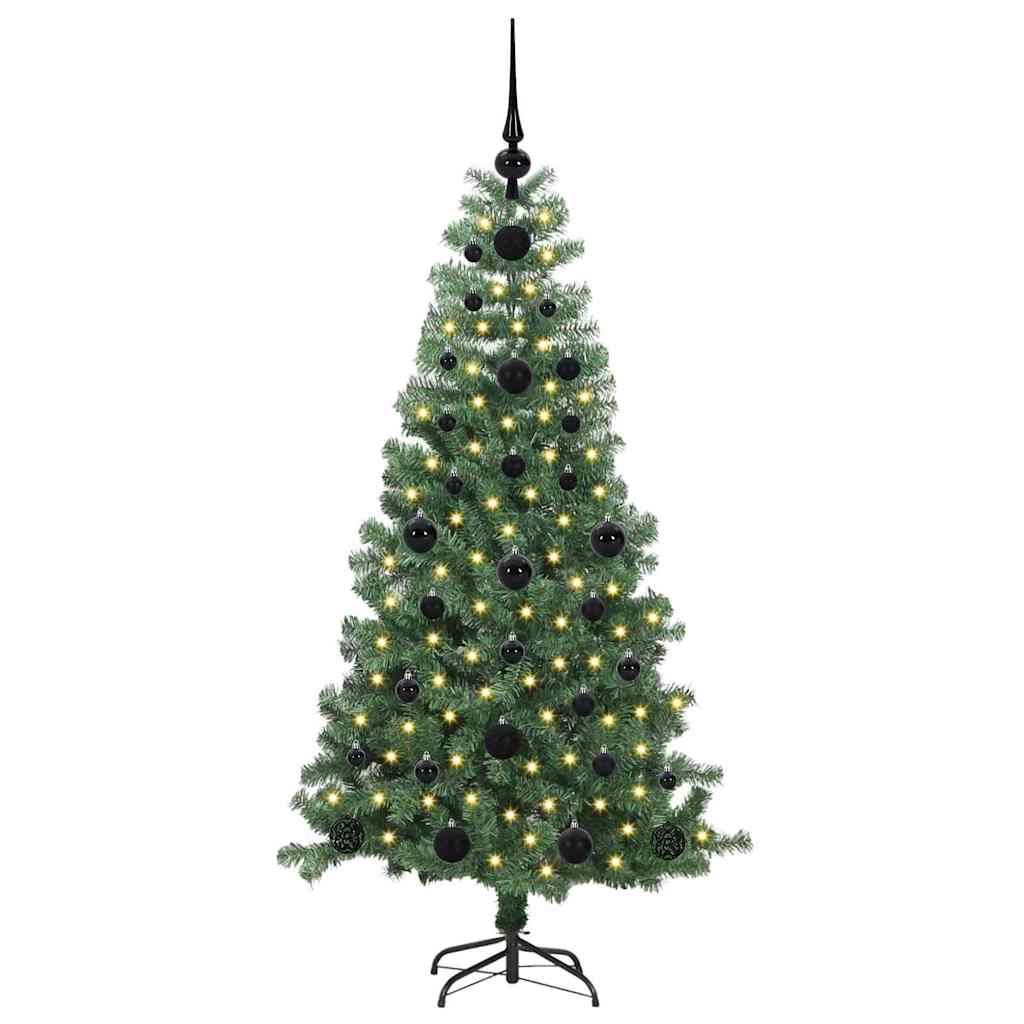 Albero di Natale con 150 LED con supporto Verde 120 cm PVC