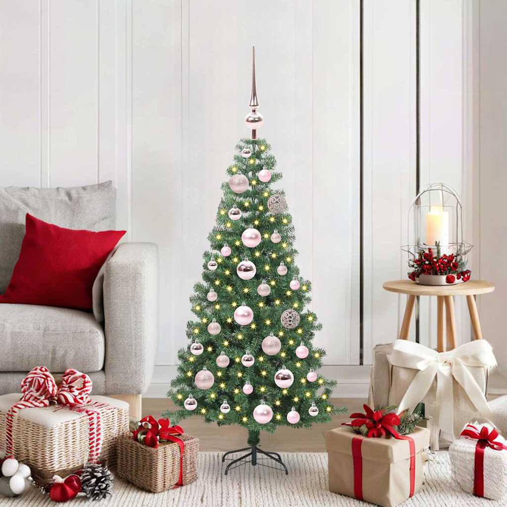 Albero di Natale con 150 LED con supporto Verde 120 cm PVC