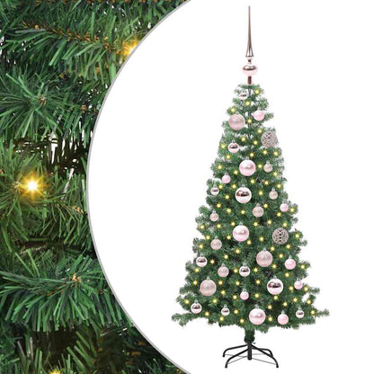 Albero di Natale con 150 LED con supporto Verde 120 cm PVC