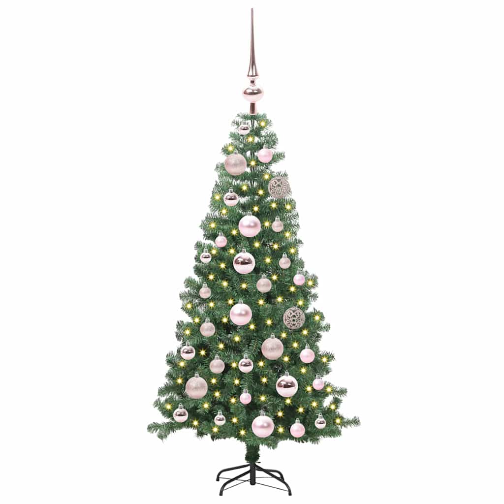 Albero di Natale con 150 LED con supporto Verde 120 cm PVC