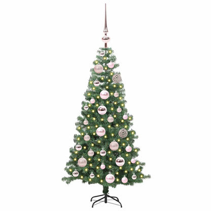 Albero di Natale con 150 LED con supporto Verde 120 cm PVC