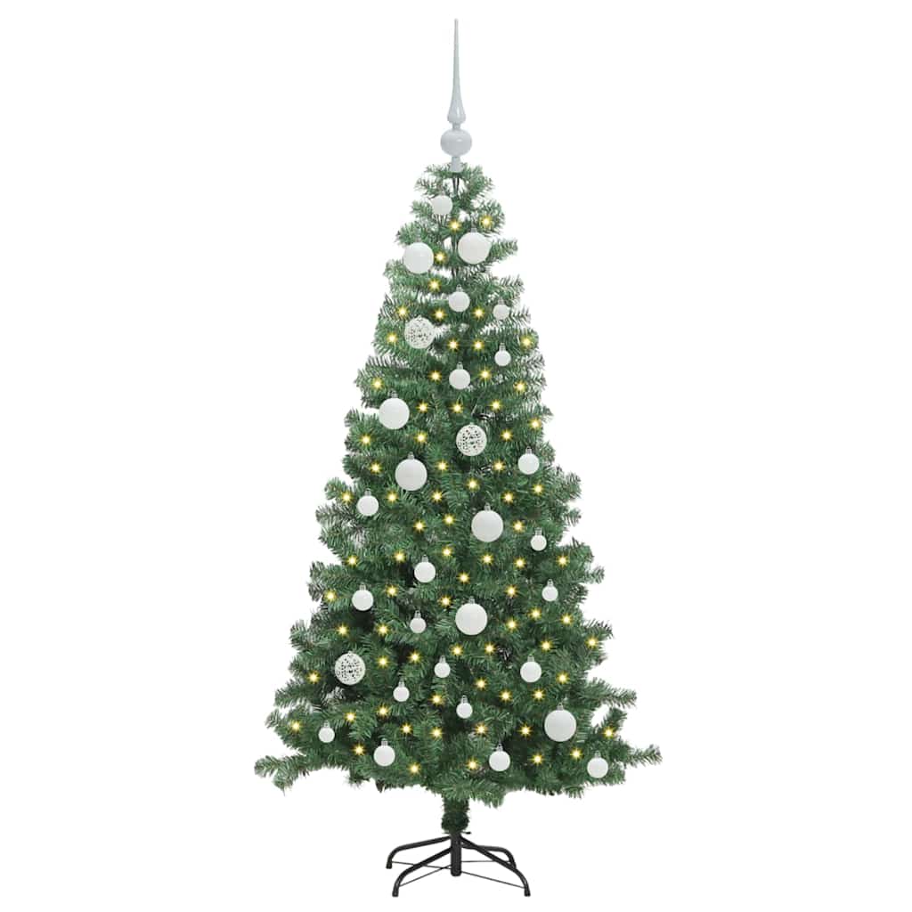 Albero di Natale con 150 LED con supporto Verde 120 cm PVC