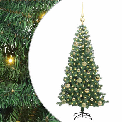 Albero di Natale con 150 LED con supporto Verde 120 cm PVC