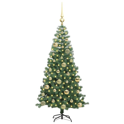 Albero di Natale con 150 LED con supporto Verde 120 cm PVC