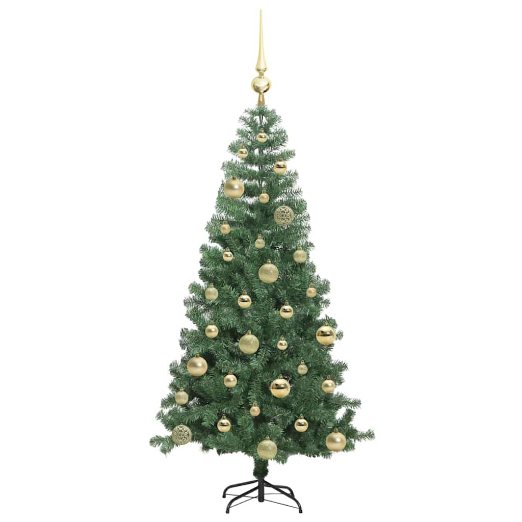 Albero di Natale con 150 LED con supporto Verde 120 cm PVC